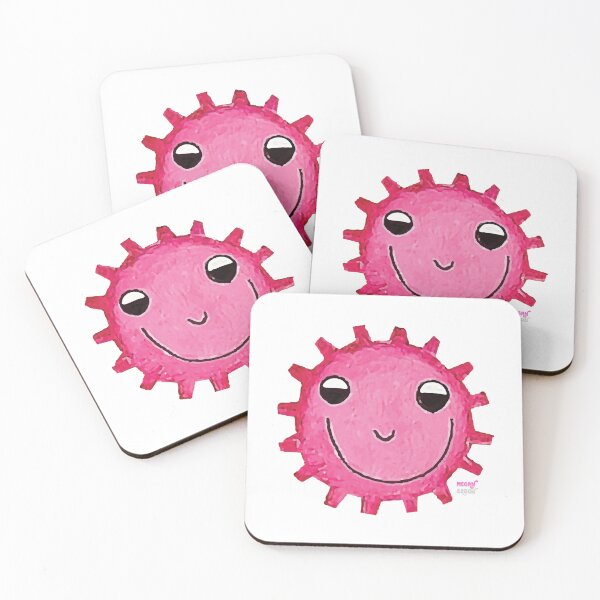 Item preview, Pink Doodle Gears Smiley Face Geartopia Gear Art by MeganAroon designed and sold by MeganAroon.