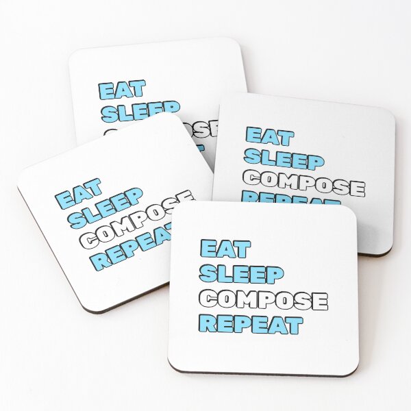 Item preview, Eat Sleep Compose Repeat - funny composer memes designed and sold by Inspirationmotivation.
