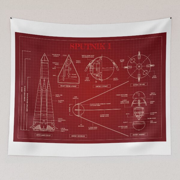 Item preview, Sputnik 1. Soviet Space Program (Red Blueprint) designed and sold by BGALAXY.