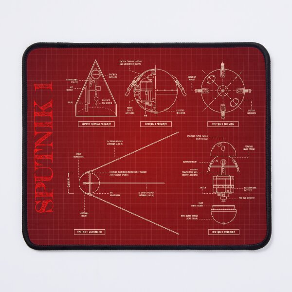 Item preview, Sputnik 1. Soviet Space Program (Red Blueprint) designed and sold by BGALAXY.