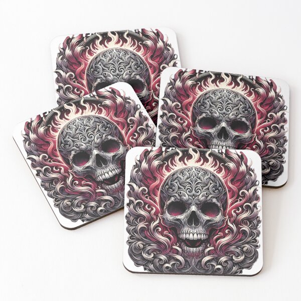 Item preview, "Intricate Gothic Flaming Skull Art" designed and sold by uberjoe.