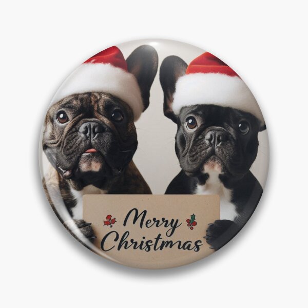 Aperçu de l'œuvre Joyeux Noël les bouledogues français créée et vendue par Bold-Splash.