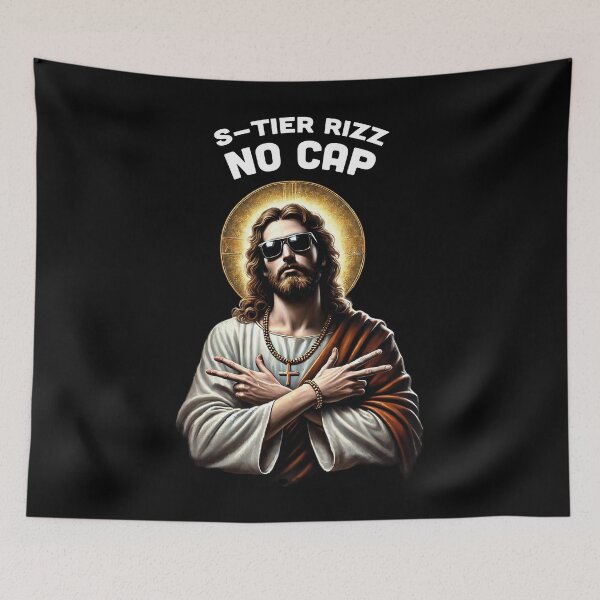 Item preview, S-Tier Rizz No Cap Jesus Meme designed and sold by Victor Shadehorn.