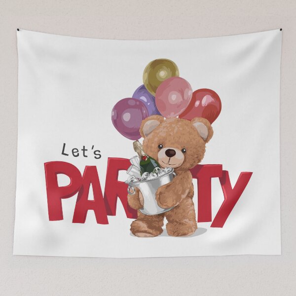 Item preview, Party Teddy Bear with Balloons and Champagne designed and sold by Philip-p22.