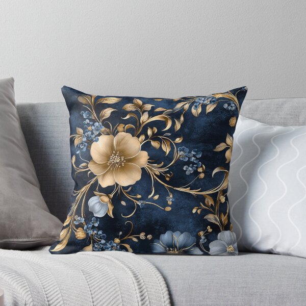 Item preview, Elegant Blue and Gold Vintage Floral designed and sold by kyungmie87.