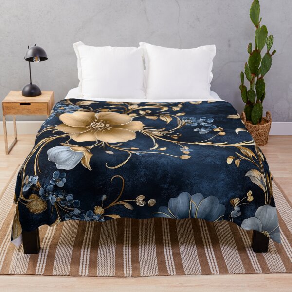 Item preview, Elegant Blue and Gold Vintage Floral designed and sold by kyungmie87.