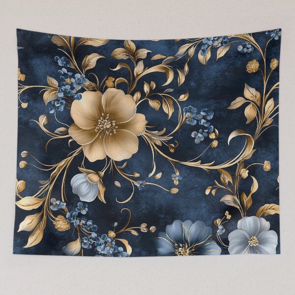Item preview, Elegant Blue and Gold Vintage Floral designed and sold by kyungmie87.