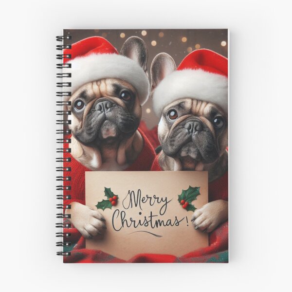 Aperçu de l'œuvre Joyeux Noël les bouledogues français créée et vendue par Bold-Splash.