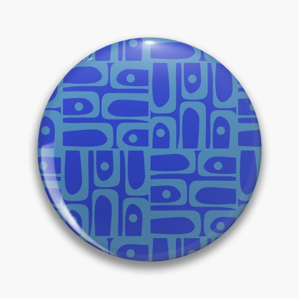 Item preview, Mid Century Modern Piquet Abstract Multi Pattern in Cobalt and Sea Blue designed and sold by kierkegaard.