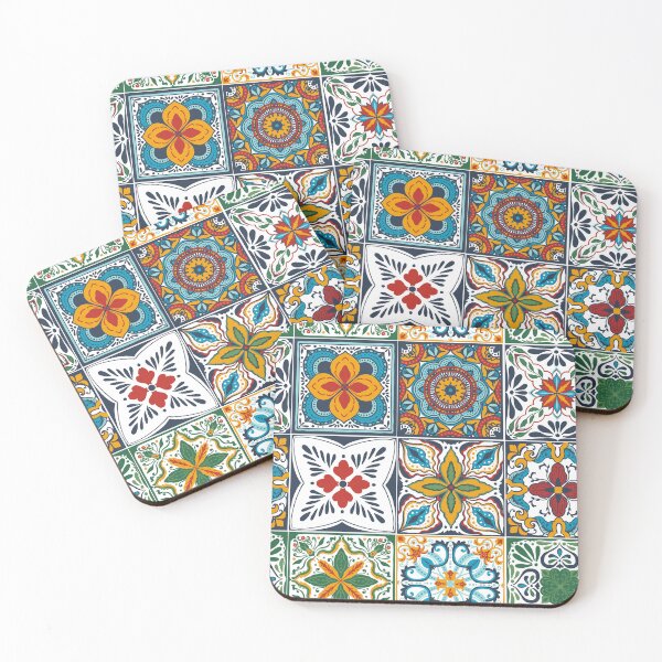Item preview, Wallpaper Backsplashes/Talavera inspired tiles/ orange, red, green and blue designed and sold by Katerina Mitkova Kirilova.