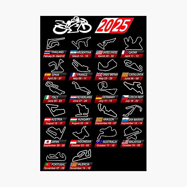 Item preview, Calendar season 2025 MotoGp circuits sport designed and sold by ideasfinder.