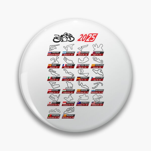 Item preview, Calendar season 2025 MotoGp circuits sport white designed and sold by ideasfinder.