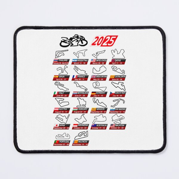 Item preview, Calendar season 2025 MotoGp circuits sport white designed and sold by ideasfinder.