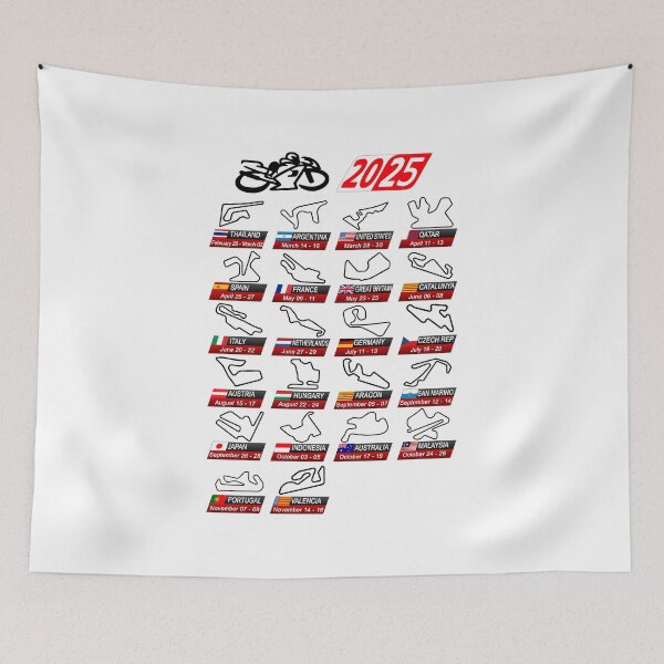 Item preview, Calendar season 2025 MotoGp circuits sport white designed and sold by ideasfinder.