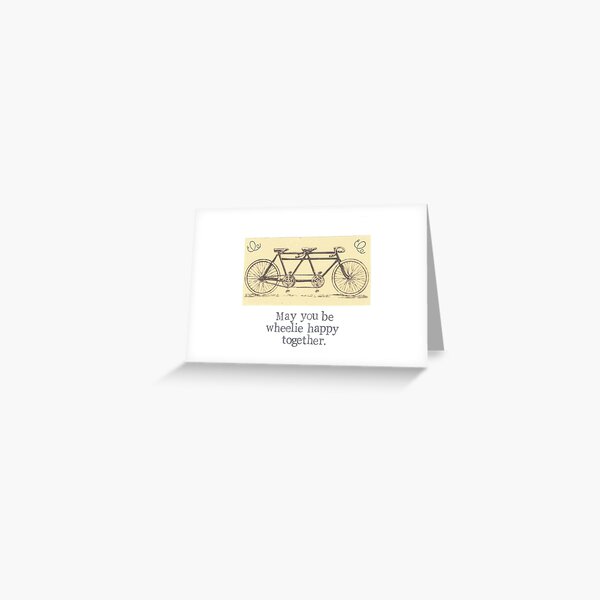 Item preview, May You Be Wheelie Happy Together Wedding Card designed and sold by BlueSpecsStudio.
