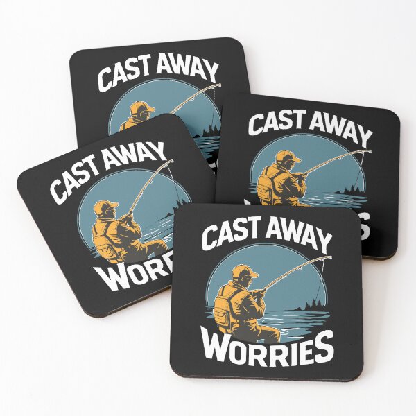 Item preview, Just you and fishing. Cast Away Your Worries. designed and sold by twisted-dot.