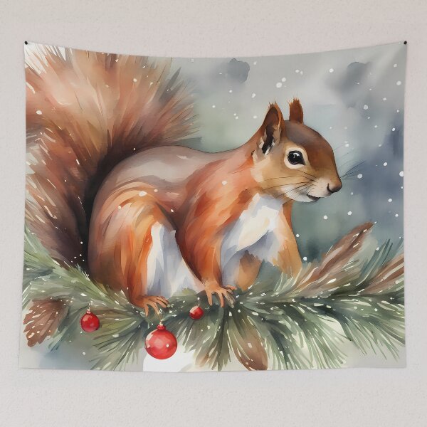 Item preview, Yuletid Squirrel Visit designed and sold by CalmnessbyChoice.