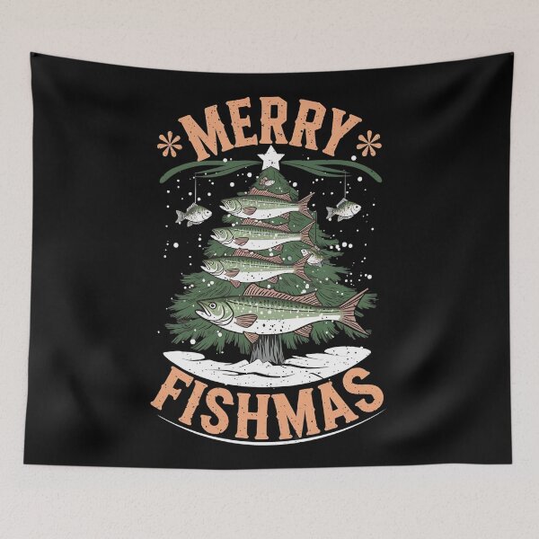 Item preview, Merry Fishmas Fishing Christmas designed and sold by DomTeesHaven.