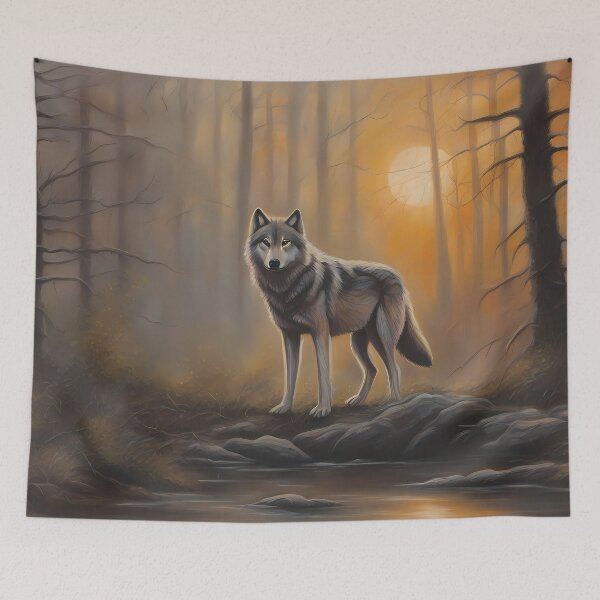 Item preview, Lonely Wolf in Autumn Forest designed and sold by CalmnessbyChoice.
