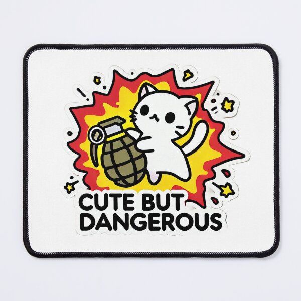 Item preview, Cute But Dangerous Cat, cat holding grenade designed and sold by KockyNaTriku.