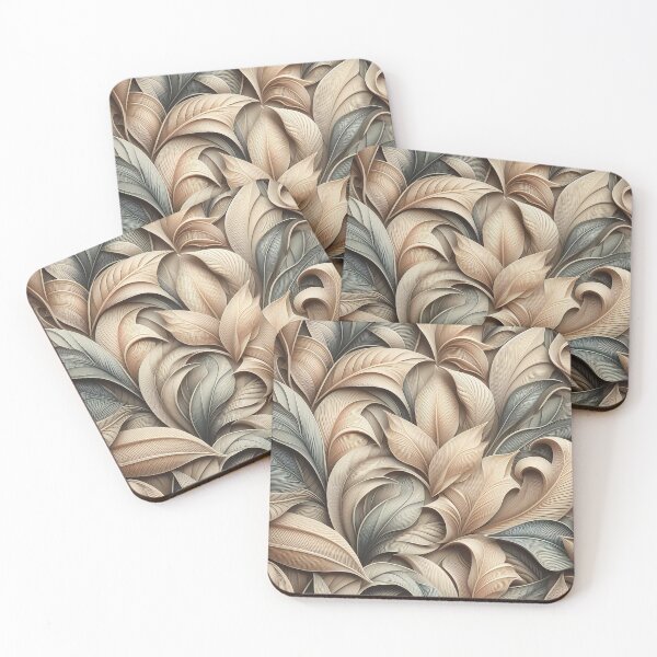 Item preview, 3D leaf pattern designed and sold by blackwhiteblue.