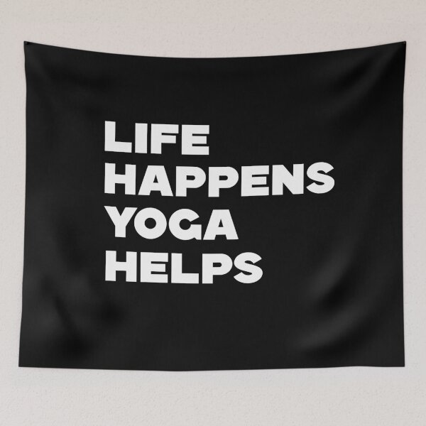 Item preview, “Life Happens Yoga Helps” designed and sold by Felinefinesse.