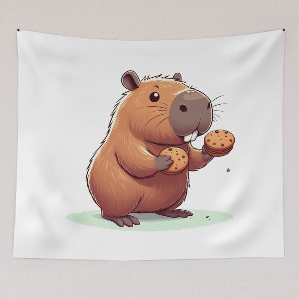 Item preview, Capybara Standing and Eating a Cookie designed and sold by CeammiShop.