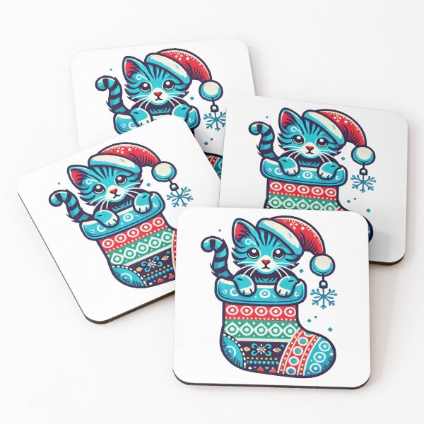 Item preview, Christmas Kitten in a Festive Stocking designed and sold by lubushop1.