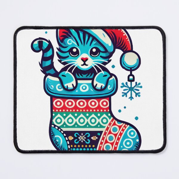 Item preview, Christmas Kitten in a Festive Stocking designed and sold by lubushop1.