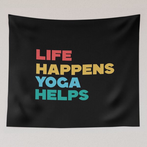Item preview, “Life Happens Yoga Helps” designed and sold by Felinefinesse.
