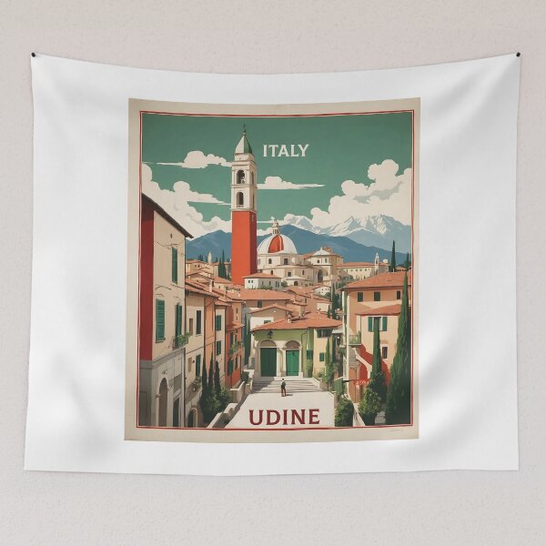 Item preview, Udine Italy Vintage Poster Tourism  designed and sold by TravelersGems.