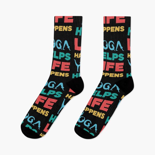 Item preview, “Life Happens Yoga Helps” designed and sold by Felinefinesse.