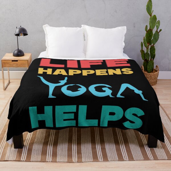 Item preview, “Life Happens Yoga Helps” designed and sold by Felinefinesse.