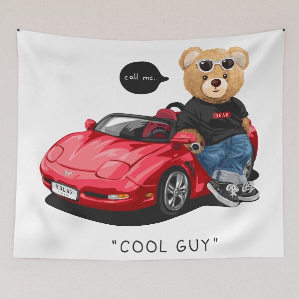 Item preview, Cool Guy Teddy with Red Sports Car designed and sold by Philip-p22.