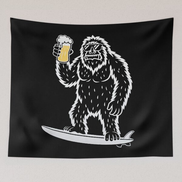 Item preview, Cool Yeti Surfer - Drinking Beer and Catching Waves designed and sold by Prime-Studio.
