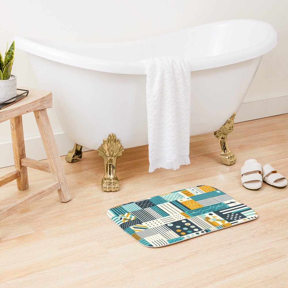 Item preview, Bath Mat designed and sold by blackwhiteblue.