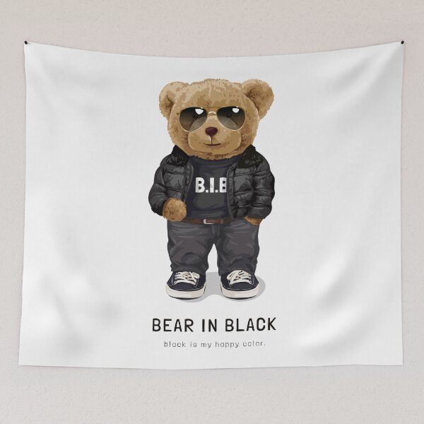 Item preview, Bear in Black - Stylish Teddy with Attitude designed and sold by Philip-p22.