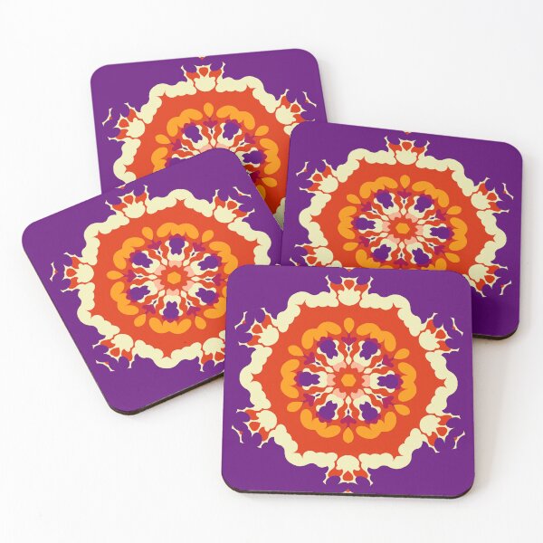 Item preview, Retro Mandala Purple Red and Orange designed and sold by WormholeOrbital.