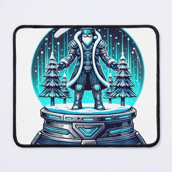 Item preview, Cyberpunk Santa in Futuristic Snow Globe designed and sold by lubushop1.