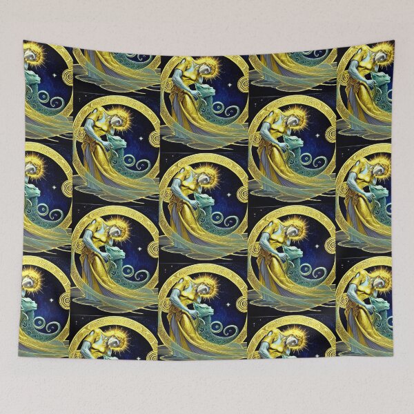 Item preview, Lady Swirl in a Deep Galaxy - Vintage Art for Apparel & Décor designed and sold by Earth Nature Creations.