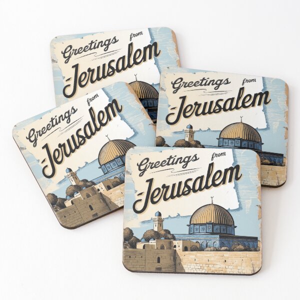 Item preview, Jerusalem Vintage Travel Retro Postcard Design designed and sold by TravelPostcardGems.