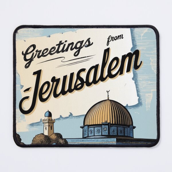 Item preview, Diseño de postal retro de viaje vintage de Jerusalén designed and sold by TravelPostcardGems.