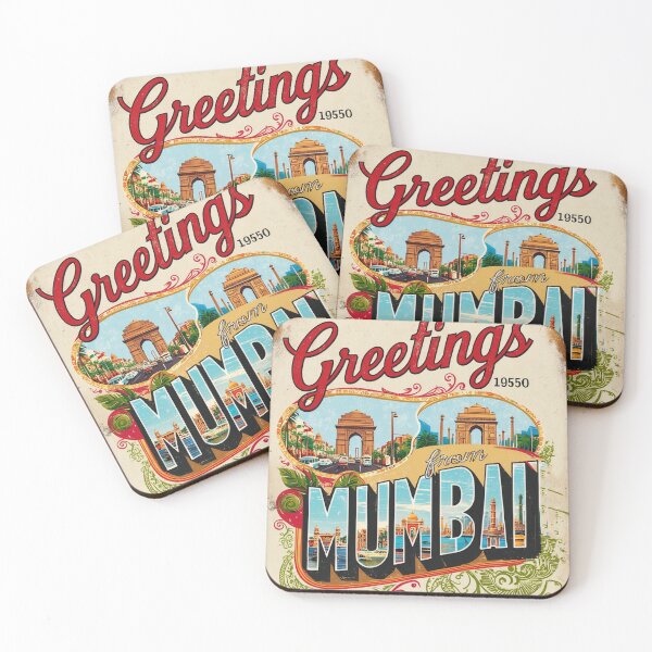 Item preview, Mumbai India Vintage Travel Retro Postcard Design designed and sold by TravelPostcardGems.