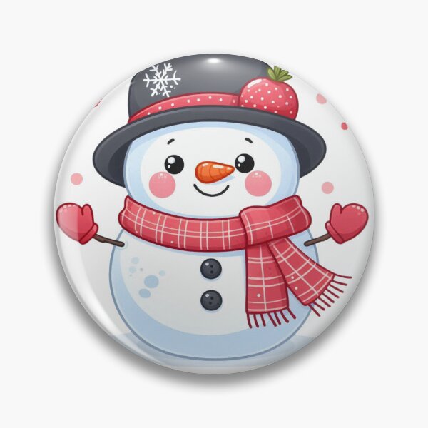 Item preview, Charming Frosty: Snowman with a Festive Hat and Red Accents designed and sold by TeetasticBtque.