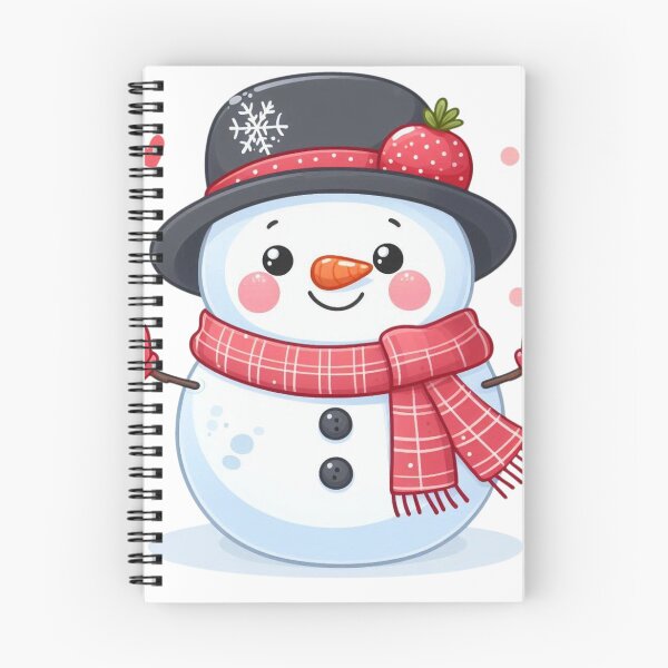 Item preview, Charming Frosty: Snowman with a Festive Hat and Red Accents designed and sold by TeetasticBtque.