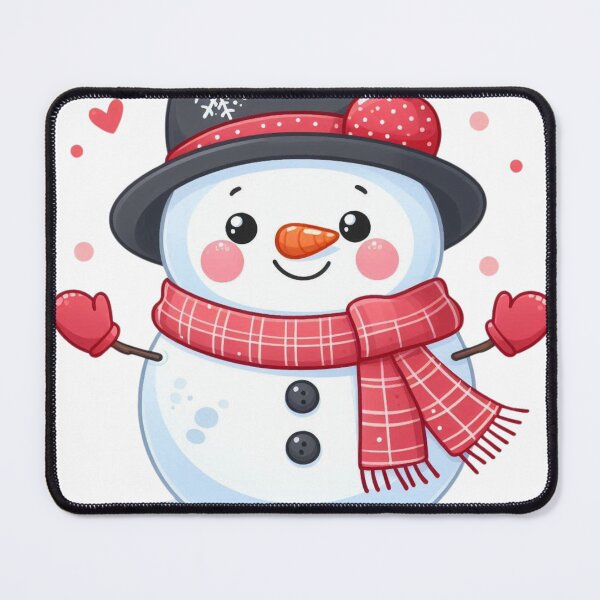 Item preview, Charming Frosty: Snowman with a Festive Hat and Red Accents designed and sold by TeetasticBtque.