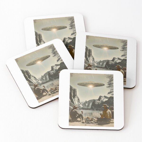 Item preview, Vintage UFO National Park Design - Retro Alien Campfire Scene, Sci-Fi Art designed and sold by twinklepod.