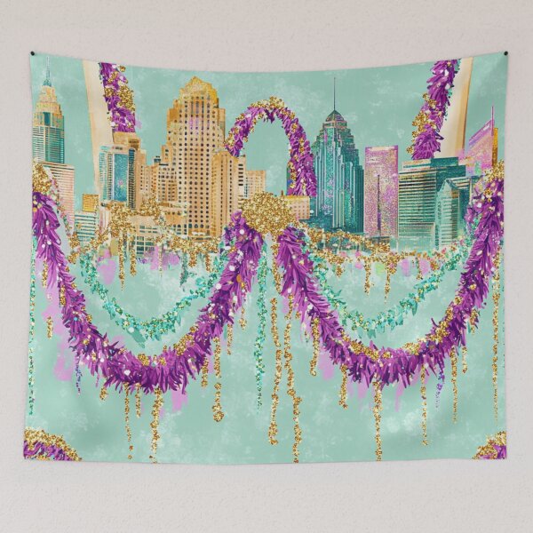 Item preview, St. Louis Mardi Gras Celebration: Skyline Splendor designed and sold by AstrologyOven.