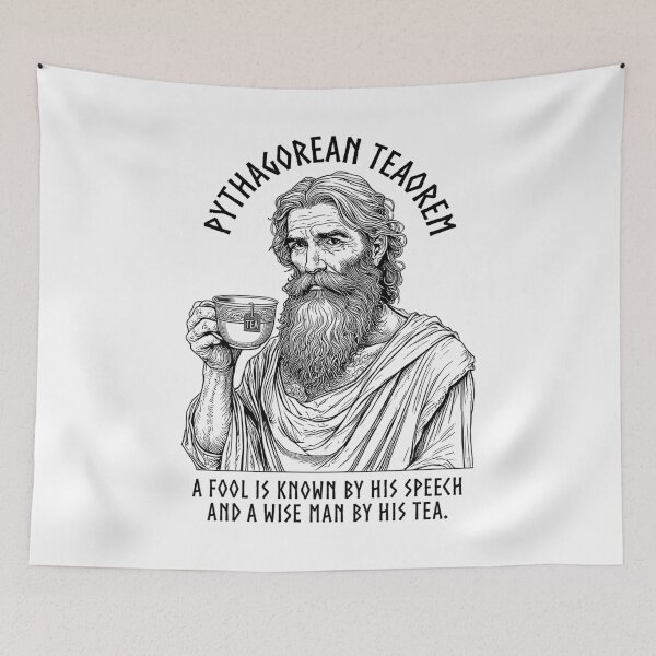 Item preview, Tea Lovers Funny Pythagoras Pythagorean Tea Drinker Pun designed and sold by GrandeDuc.