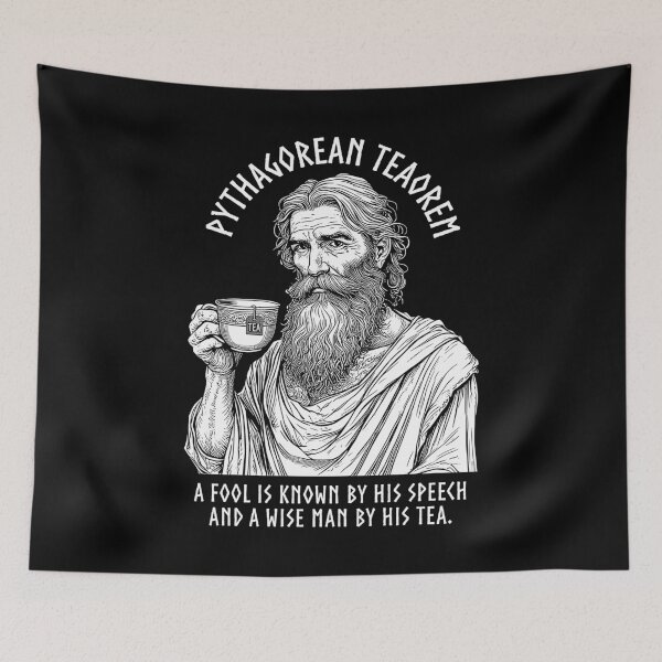 Item preview, Tea Lovers Funny Pythagoras Pythagorean Tea Drinker Pun designed and sold by GrandeDuc.
